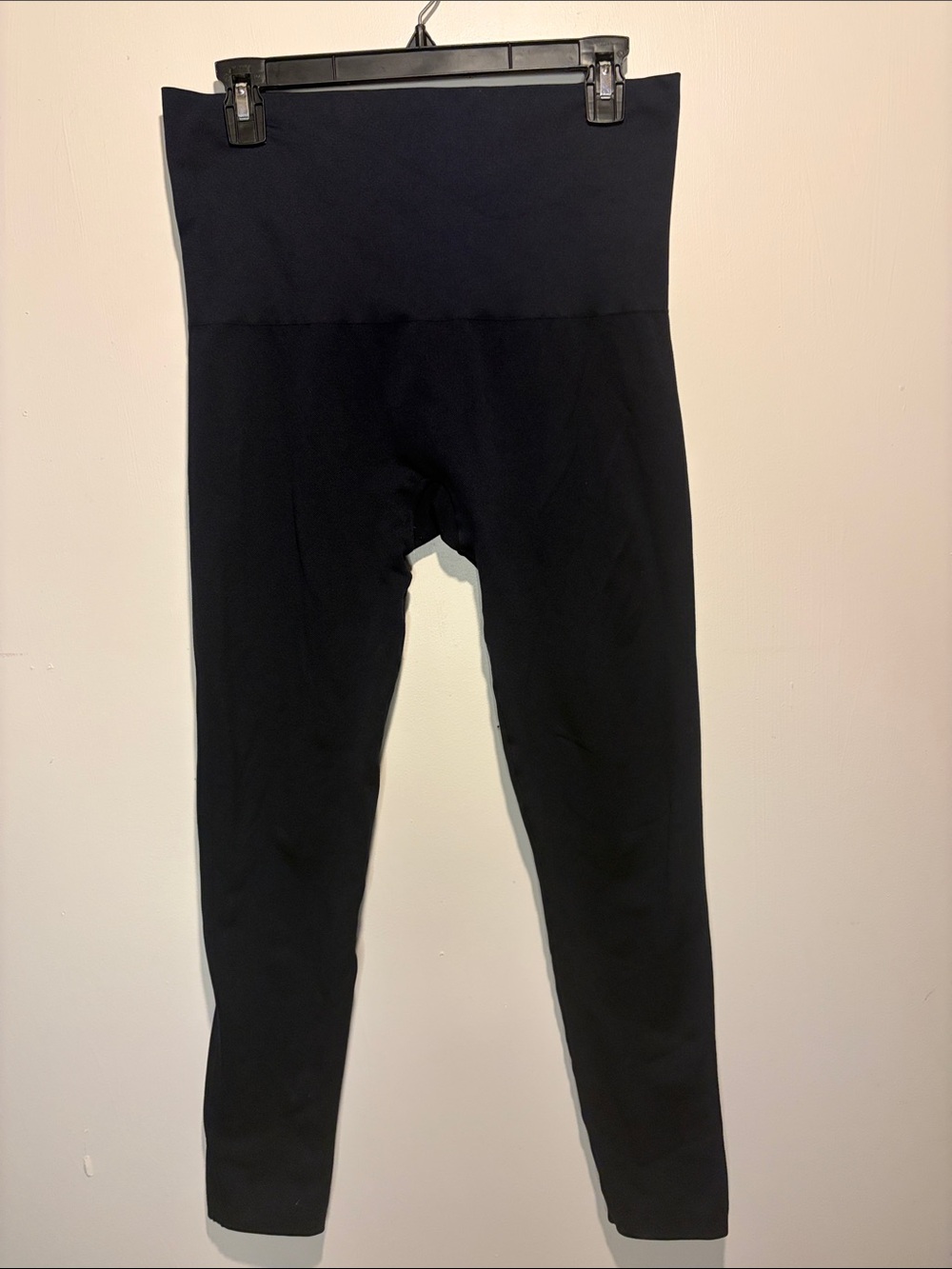 Spanx Seamless Shapewear Black Leggings Textured Tummy Panel Formal Plus SZ 2X
